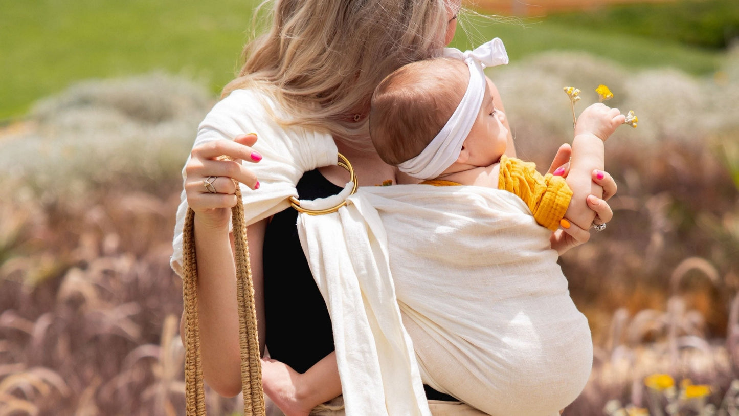 White Beach Sand Sling (with Gold Rings)